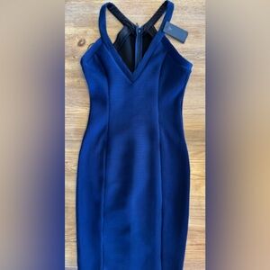 Guess Women’s Sleeveless Agna Bonded Ottoman Dress-size 4-medieval blue